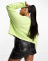 ASOS DESIGN Curve crew neck boxy jumper with seam front in lime