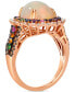 ფოტო #2 პროდუქტის Multi-Gemstone (3-1/3 ct. t.w.) & Diamond (5/8 ct. t.w.) Halo Statement Ring in 14k Rose Gold