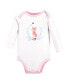 ფოტო #3 პროდუქტის Baby Girls Cotton Long-Sleeve Bodysuits, Woodland Fox, 3-Pack