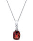 Фото #1 товара Macy's rhodolite Garnet (3-1/2 ct. t.w.) & Diamond Accent Oval 18" Pendant Necklace in Sterling Silver