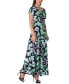 ფოტო #2 პროდუქტის Print V Neck Empire Waist Kimono Cap Sleeve Maxi Dress