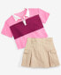 ფოტო #4 პროდუქტის Girls Pleated Cargo Skirt, Created for Macy's