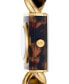 ფოტო #2 პროდუქტის Women's MK Chain Lock Three-Hand Tortoise and Gold-Tone Stainless Steel Watch 25mm