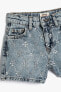 Фото #3 товара Шорты Koton Мини с узором из бисера и слегка приталенные из хлопкового джинсового кота 3SKG40073AD