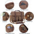 Фото #6 товара NUBILY Briefcase Men's Shoulder Bag Leather Canvas Work Bag Shoulder Bag for Men, Laptop Bag Messenger Bag for 15.6 Inch Laptop