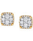 ფოტო #3 პროდუქტის Diamond Cluster Stud Earrings (1/2 ct. t.w.) in 14k Gold