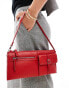 Mango mini pocket detail shoulder bag in red