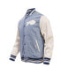 Фото #2 товара Men's Denim Distressed Buffalo Bills Varsity Blues Full-Snap Varsity Jacket