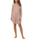 ფოტო #1 პროდუქტის Women's Printed Long-Sleeve Sleepshirt