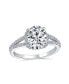 ფოტო #1 პროდუქტის Classic Traditional 3CT AAA CZ Brilliant Cut Solitaire Oval Engagement Ring For Women With Split Shank Thin Band .925 Sterling Silver