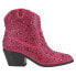 Фото #1 товара Corkys Shine Bright Rhinestone Pull On Round Toe Booties Womens Pink Casual Boot