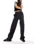 Noisy May ruched waist trousers in dark grey