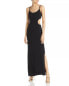 Фото #1 товара Aqua Chain Trim Long Evening Gown in Black Size XL