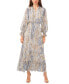 Women's Printed Balloon Sleeve Maxi Dress