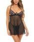 Фото #4 товара Women's Riley Empire Waist Babydoll with Bow and G-string Set