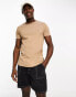 Фото #1 товара French Connection crew neck t-shirt in pale brown