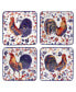 Morning Rooster Set of 4 Canape Plates