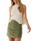 ფოტო #1 პროდუქტის Juniors' Delilah Button-Front Corduroy Miniskirt