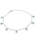 ფოტო #1 პროდუქტის Blue Topaz Bezel Dangle Ankle Bracelet (7/8 ct. t.w.) in Sterling Silver