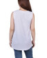 Petite Size Sleeveless Ribbed Top with Triple Rings
