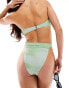 Vero Moda mix and match high waisted brazilian bikini bottoms in green tie dye