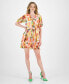 Фото #1 товара Women's Watercolor Floral Short-Sleeve Dress