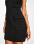 Mango high neck shift dress in black