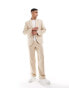 ASOS DESIGN wedding relaxed throw on suit jacket in camel micro texture Бежевый, Chest 40 Regular - фото #2