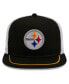 ფოტო #2 პროდუქტის Men's Black, White Pittsburgh Steelers Original Classic Golfer Snapback Hat