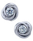 ფოტო #1 პროდუქტის Cubic Zirconia Love Knot Stud Earrings in 10k White Gold