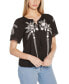 ფოტო #6 პროდუქტის Women's Embroidered Tie-Neck Peasant Top