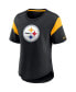 Women's Heather Black Pittsburgh Steelers Primary Logo Fashion Top