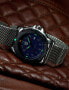 Фото #4 товара Наручные часы Gevril Manhattan Henge Navy Blue Leather Watch 39mm.