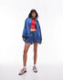 Фото #6 товара Topshop co ord sporty pictot zip thru jacket in mid blue