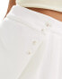 Bershka button detail flippy shorts in white