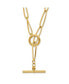 Фото #1 товара Diamond2Deal 18k Yellow Gold Oval Link Y-drop 20" Toggle Necklace