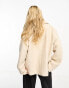 Monki borg jacket in off white