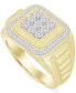 ფოტო #1 პროდუქტის Men's Diamond Halo Cluster Ring (1/2 ct. t.w.) in 10k Gold