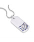 ფოტო #3 პროდუქტის Sterling Silver Deep Blue Sea Design Blue Sapphire, White Topaz Gemstone Tag Chain