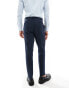 Фото #4 товара ASOS DESIGN slim wool blend suit trousers in navy basket weave