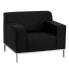 Фото #3 товара Hercules Definity Series Contemporary Black Leather Chair With Stainless Steel Frame