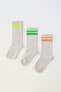 3-pack of neon stripe socks