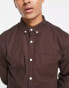 Фото #3 товара ASOS DESIGN slim oxford shirt in deep brown