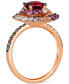 ფოტო #2 პროდუქტის Chocolatier® Multi-Gemstone (2-1/2 ct. t.w.) & Chocolate Diamond (1/5 ct. t.w.) Statement Ring in 14k Rose Gold