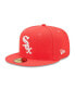 Men's Red Chicago White Sox Lava Highlighter Logo 59FIFTY Fitted Hat