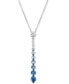 ფოტო #1 პროდუქტის Denim Ombré (7/8 ct. t.w.) & White Sapphire (1/6 ct. t.w.) Graduated Adjustable 20" Lariat Necklace in 14k White Gold