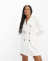 Фото #2 товара Miss Selfridge blazer dress with contrast buttons in ivory