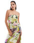 Фото #3 товара ASOS DESIGN bandeau knot skirt midaxi dress in purple floral print