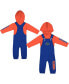 Фото #1 товара Boys and Girls Newborn and Infant Heathered Royal, Heathered Orange Florida Gators Chim-Chim Long Sleeve Hoodie T-shirt and Overall Set