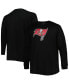 ფოტო #4 პროდუქტის Men's Black Tampa Bay Buccaneers Big and Tall Waffle-Knit Thermal Long Sleeve T-shirt